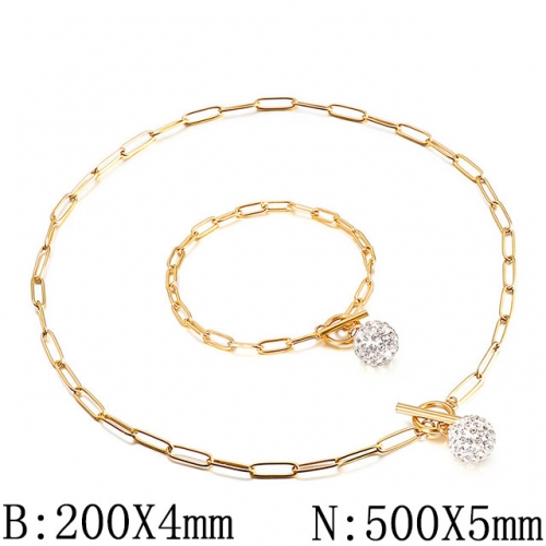 BC Wholesale Jewelry Set Stainless Steel 316L Necklace Bracelet Jewelry Set NO.#SJ53S136627