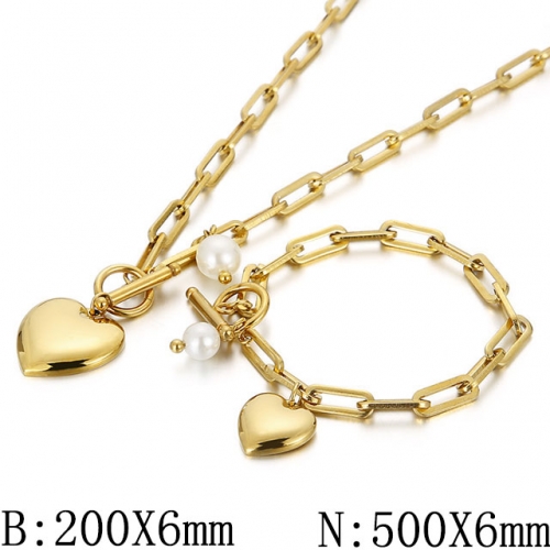 BC Wholesale Jewelry Set Stainless Steel 316L Necklace Bracelet Jewelry Set NO.#SJ53S135416