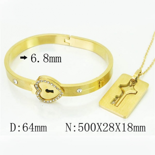 BC Wholesale Jewelry Set Stainless Steel 316L Necklace Bracelet Jewelry Set NO.#BC51S0008KLD