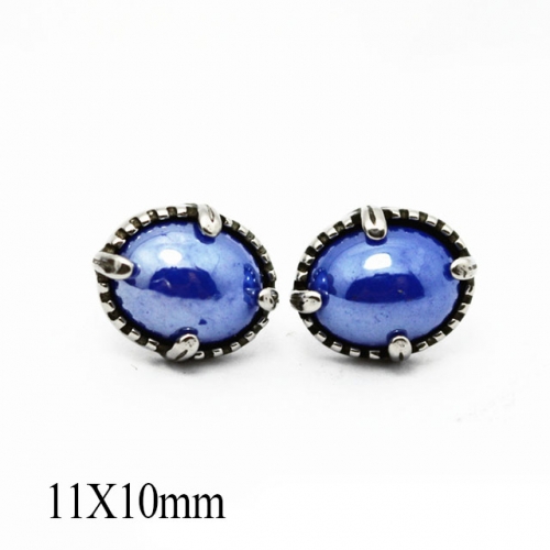 BC Wholesale Big CZ Stud Stainless Steel 316L Earrings NO.#SJ55EBB0664