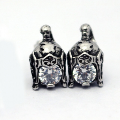 BC Wholesale Big CZ Stud Stainless Steel 316L Earrings NO.#SJ55EWB0032