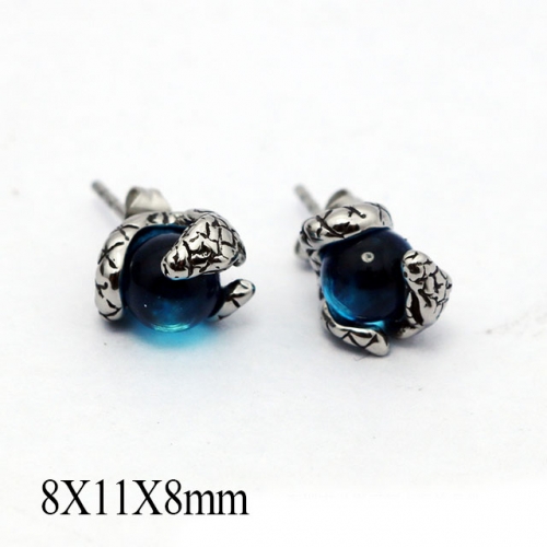 BC Wholesale Big CZ Stud Stainless Steel 316L Earrings NO.#SJ55EBB0158