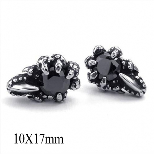 BC Wholesale Big CZ Stud Stainless Steel 316L Earrings NO.#SJ55EBA0227