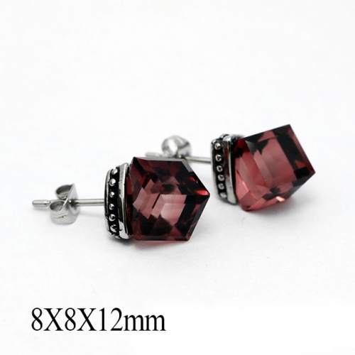 BC Wholesale Big CZ Stud Stainless Steel 316L Earrings NO.#SJ55ERA0658