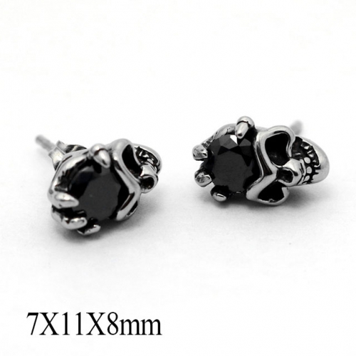 BC Wholesale Big CZ Stud Stainless Steel 316L Earrings NO.#SJ55EBA0224