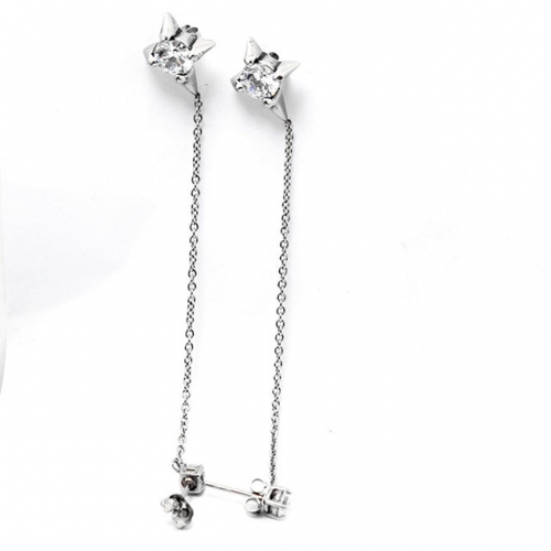 BC Wholesale Double Ear Stud Stainless Steel 316L Jewelry Earrings NO.#SJ55EWB0103