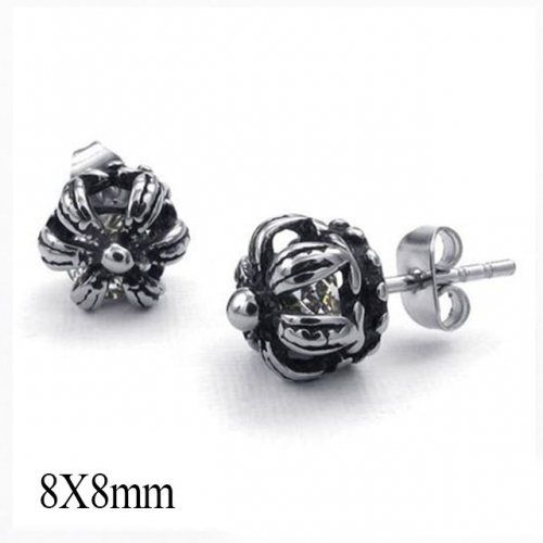 BC Wholesale Big CZ Stud Stainless Steel 316L Earrings NO.#SJ55EWA0264