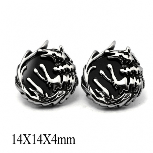 BC Wholesale Big CZ Stud Stainless Steel 316L Earrings NO.#SJ55E0666