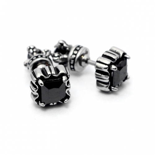 BC Wholesale Big CZ Stud Stainless Steel 316L Earrings NO.#SJ55EBA0415