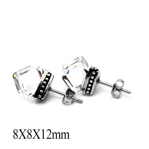 BC Wholesale Big CZ Stud Stainless Steel 316L Earrings NO.#SJ55EWB0658