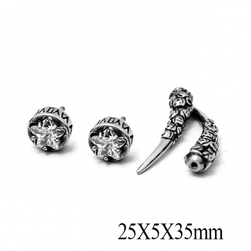 BC Wholesale Big CZ Stud Stainless Steel 316L Earrings NO.#SJ55EWA0314