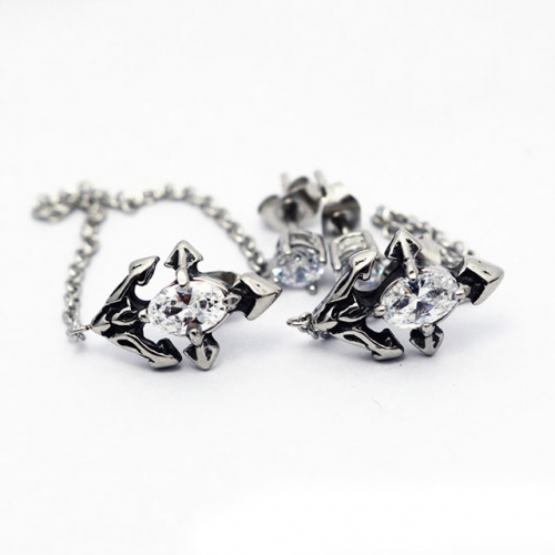 BC Wholesale Double Ear Stud Stainless Steel 316L Jewelry Earrings NO.#SJ55EWB0076