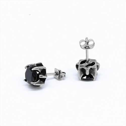 BC Wholesale Big CZ Stud Stainless Steel 316L Earrings NO.#SJ55EBA0235