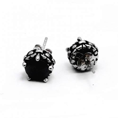 BC Wholesale Big CZ Stud Stainless Steel 316L Earrings NO.#SJ55EBA0717