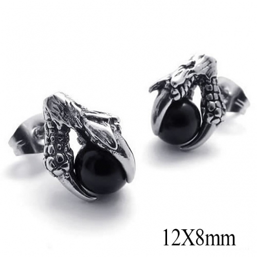 BC Wholesale Big CZ Stud Stainless Steel 316L Earrings NO.#SJ55EBB0030