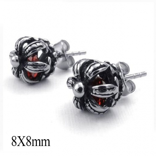 BC Wholesale Big CZ Stud Stainless Steel 316L Earrings NO.#SJ55ERC0264