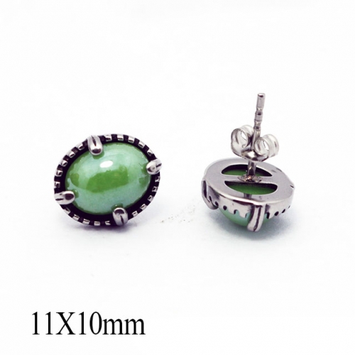 BC Wholesale Big CZ Stud Stainless Steel 316L Earrings NO.#SJ55EGA0664