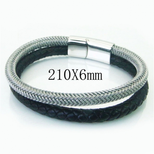 BC Jewelry Wholesale Good Quality Fashion Leather Bracelet NO.#BC23B0077HIL