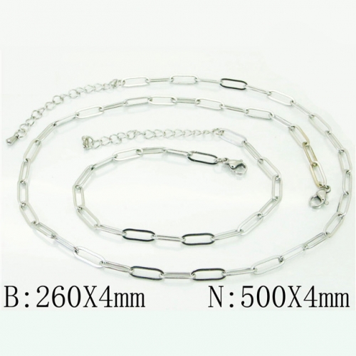BC Wholesale Jewelry Set Stainless Steel 316L Necklace Bracelet Jewelry Set NO.#BC40S0436LW