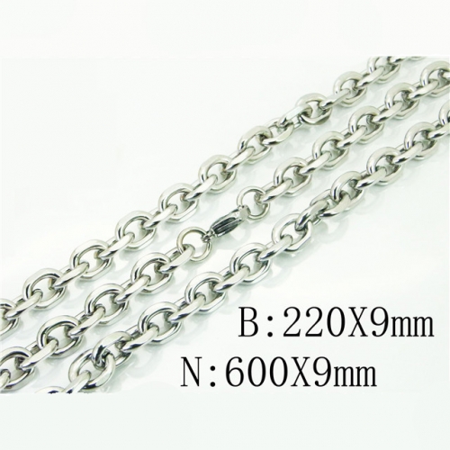 BC Wholesale Jewelry Set Stainless Steel 316L Necklace Bracelet Jewelry Set NO.#BC40S0438HPE