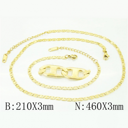 BC Wholesale Jewelry Set Stainless Steel 316L Necklace Bracelet Jewelry Set NO.#BC40S0437NJ