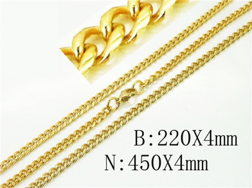 BC Wholesale Jewelry Set Stainless Steel 316L Necklace Bracelet Jewelry Set NO.#BC40S0453ML