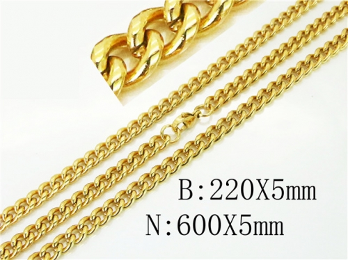 BC Wholesale Jewelry Set Stainless Steel 316L Necklace Bracelet Jewelry Set NO.#BC40S0448PK