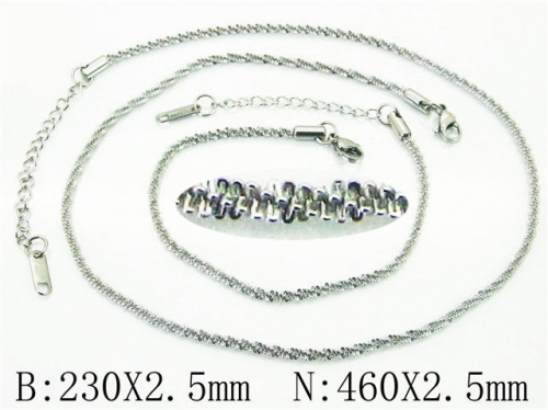 BC Wholesale Jewelry Set Stainless Steel 316L Necklace Bracelet Jewelry Set NO.#BC40S0461NI