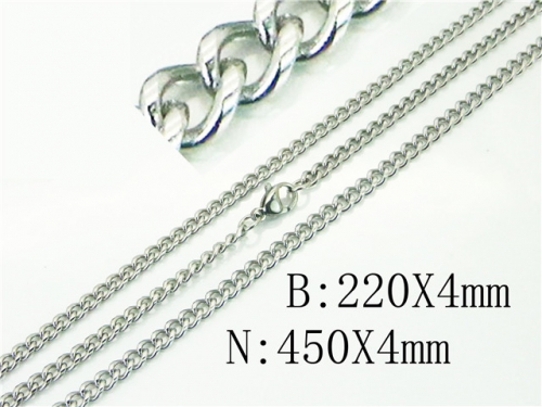 BC Wholesale Jewelry Set Stainless Steel 316L Necklace Bracelet Jewelry Set NO.#BC40S0457KJ