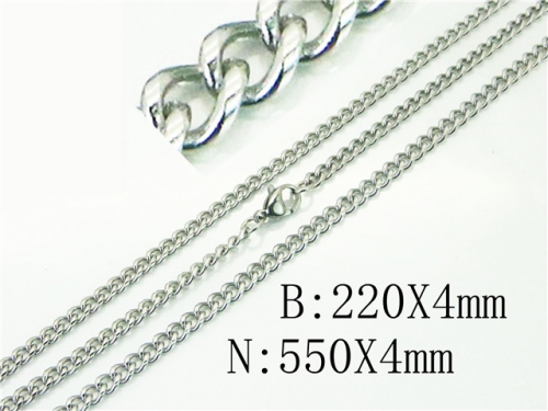 BC Wholesale Jewelry Set Stainless Steel 316L Necklace Bracelet Jewelry Set NO.#BC40S0459KP