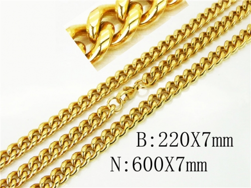 BC Wholesale Jewelry Set Stainless Steel 316L Necklace Bracelet Jewelry Set NO.#BC40S0442HJL