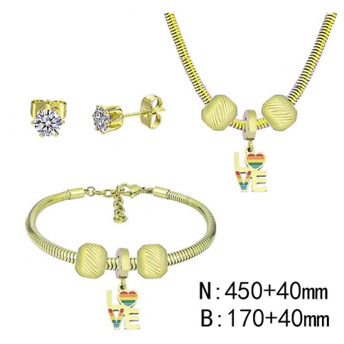 BC Wholesale Fashion DIY Jewelry Sets Stainless Steel 316L Jewelry Set NO.#SF4SPDGS153