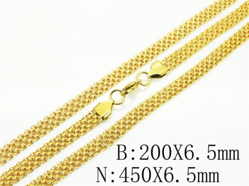 BC Wholesale Jewelry Set Stainless Steel 316L Necklace Bracelet Jewelry Set NO.#BC40S0463HNV