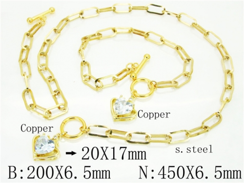 BC Wholesale Jewelry Set Stainless Steel 316L Necklace Bracelet Jewelry Set NO.#BC62S0326HLA