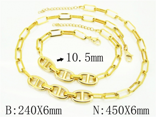 BC Wholesale Jewelry Set Stainless Steel 316L Necklace Bracelet Jewelry Set NO.#BC62S0331HNW