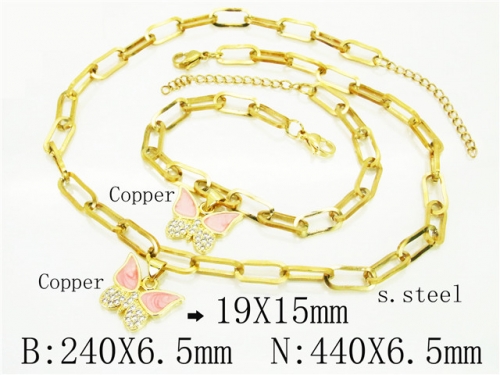BC Wholesale Jewelry Set Stainless Steel 316L Necklace Bracelet Jewelry Set NO.#BC62S0323HLE
