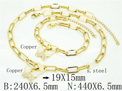 BC Wholesale Jewelry Set Stainless Steel 316L Necklace Bracelet Jewelry Set NO.#BC62S0324HLW