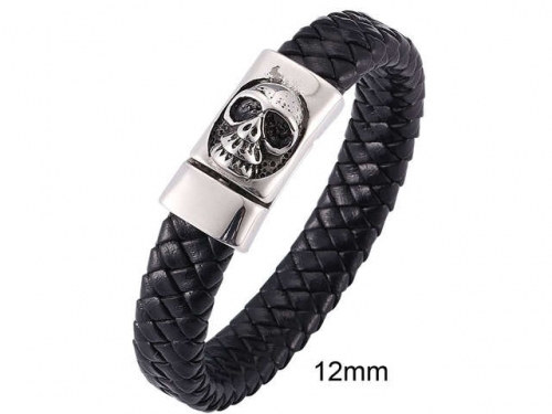 BC Jewelry Wholesale Leather And Stainless Steel Bracelet Jewelry NO.#SJ13B1093