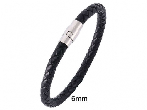 BC Jewelry Wholesale Leather And Stainless Steel Bracelet Jewelry NO.#SJ13B0891