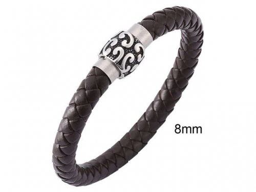 BC Jewelry Wholesale Leather And Stainless Steel Bracelet Jewelry NO.#SJ13B1122