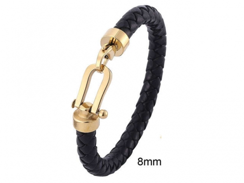 BC Jewelry Wholesale Leather And Stainless Steel Bracelet Jewelry NO.#SJ13B0795