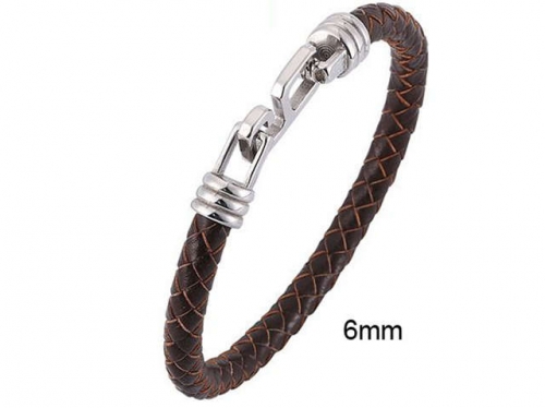 BC Jewelry Wholesale Leather And Stainless Steel Bracelet Jewelry NO.#SJ13B1030