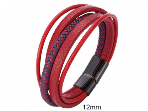 BC Jewelry Wholesale Leather And Stainless Steel Bracelet Jewelry NO.#SJ13B0741