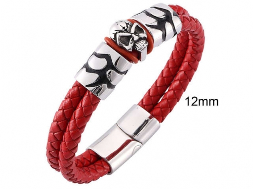 BC Jewelry Wholesale Leather And Stainless Steel Bracelet Jewelry NO.#SJ13B1142