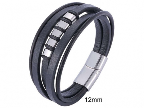 BC Jewelry Wholesale Leather And Stainless Steel Bracelet Jewelry NO.#SJ13B0708