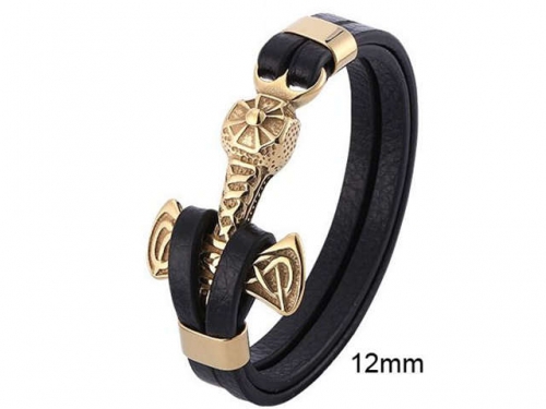 BC Jewelry Wholesale Leather And Stainless Steel Bracelet Jewelry NO.#SJ13B0907