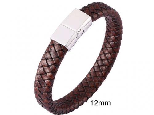 BC Jewelry Wholesale Leather And Stainless Steel Bracelet Jewelry NO.#SJ13B0958