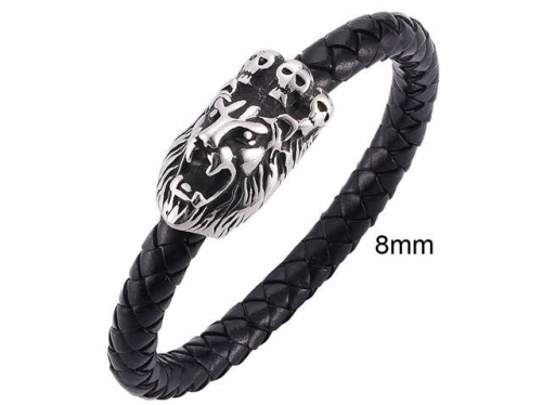 BC Jewelry Wholesale Leather And Stainless Steel Bracelet Jewelry NO.#SJ13B1118