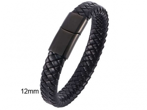 BC Jewelry Wholesale Leather And Stainless Steel Bracelet Jewelry NO.#SJ13B0591