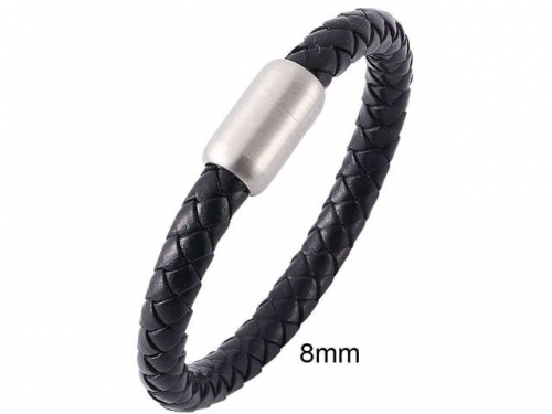 BC Jewelry Wholesale Leather And Stainless Steel Bracelet Jewelry NO.#SJ13B1134